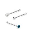 3 Silver Nose Stud Sets NSK-SET-1100